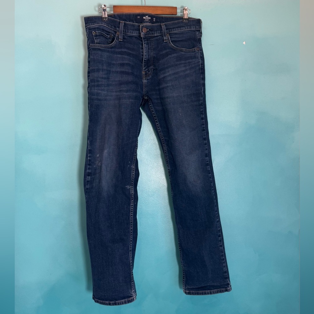 Hollister Men’s Straight Jeans - Dark Blue Wash